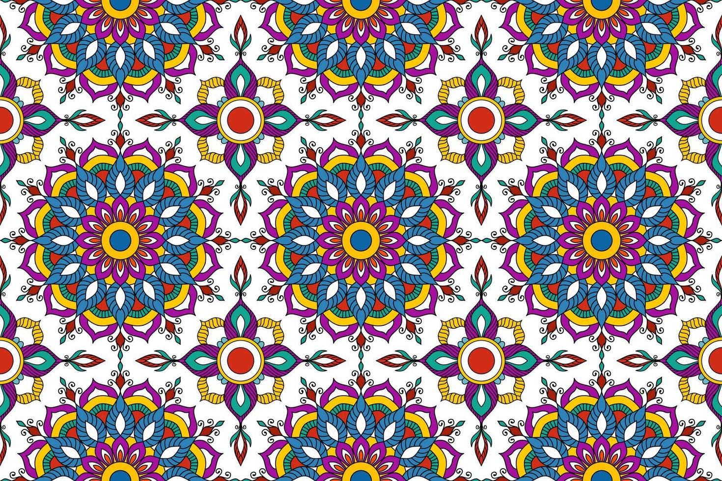 Mandala abstrakte geometrische ethnische Musterdesign. aztekischer Stoffteppich Mandala Textildekorationen Tapete. Tribal Boho native Mandala Truthahn traditionelle Stickerei Vektor Hintergrund.