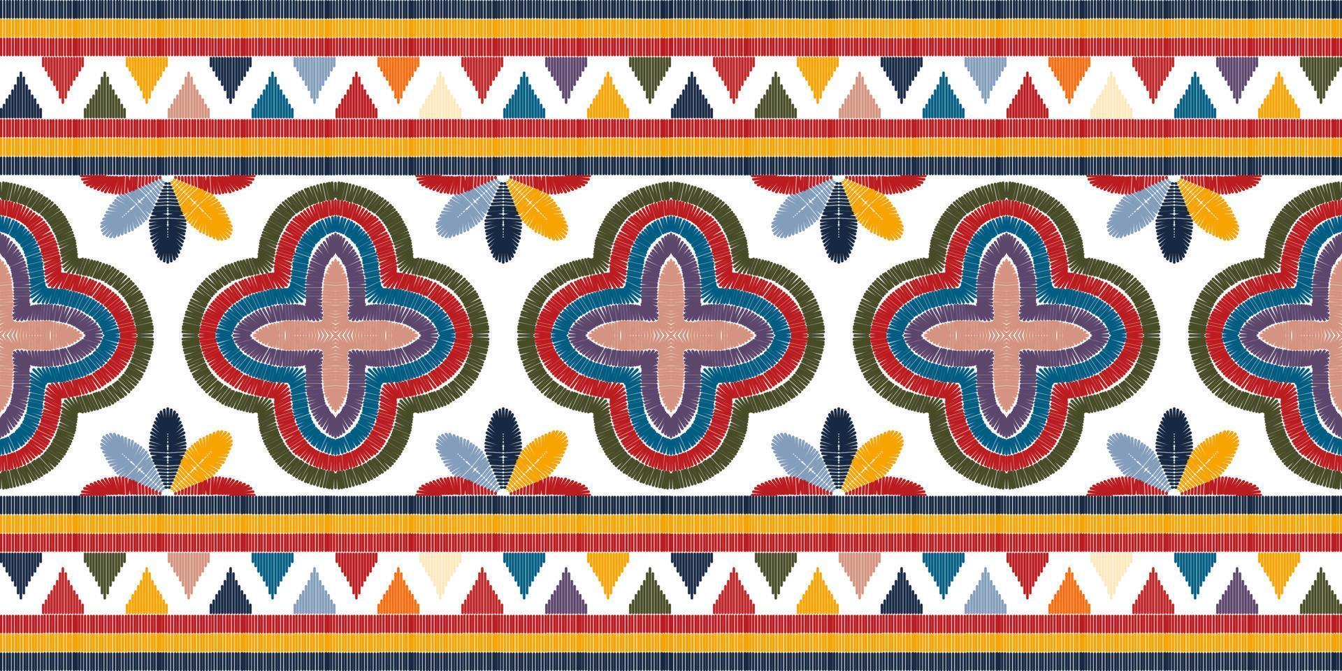 abstrakt geometriska motiv etniska sömlösa mönster design. aztec tyg matta mandala ornament textil dekorationer tapet. tribal boho infödda etniska kalkon traditionell broderi vektor bakgrund