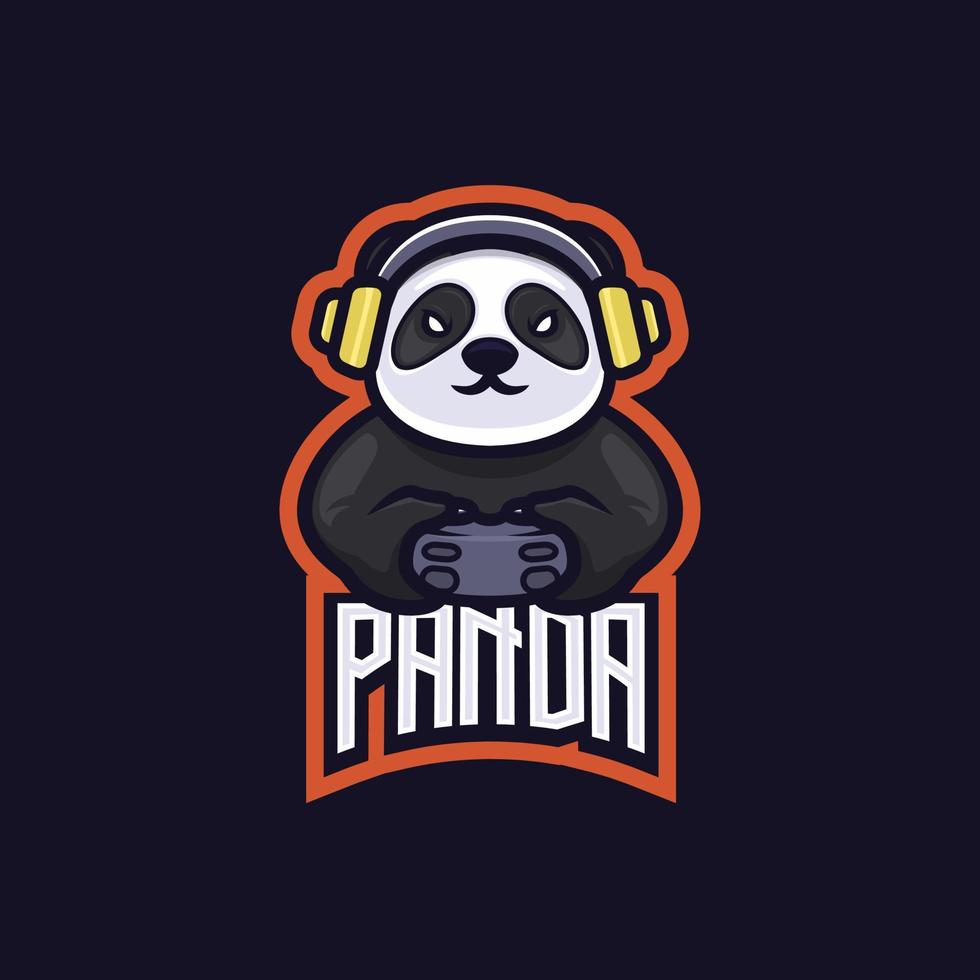 Panda-Esport-Logo-Abzeichen vektor