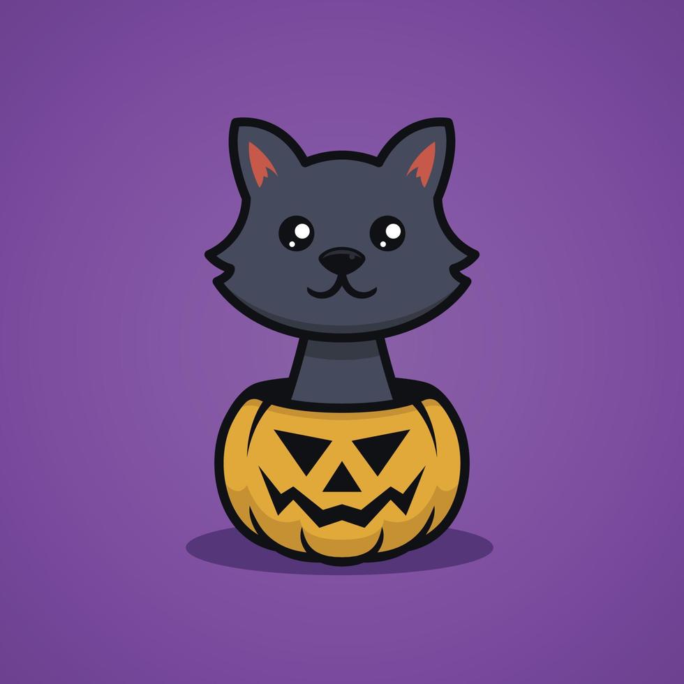 süße schwarze katze halloween vektor