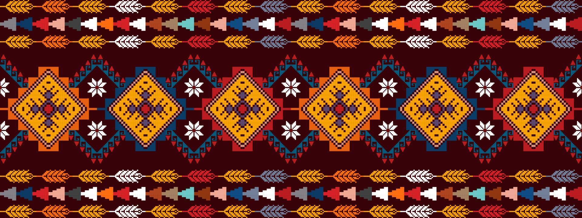 abstrakt geometriska motiv etniska sömlösa mönster design. aztec tyg matta mandala ornament textil dekorationer tapet. tribal boho infödda etniska kalkon traditionell broderi vektor bakgrund