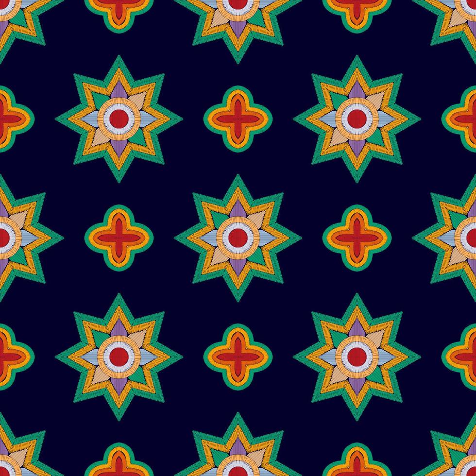 abstraktes geometrisches Motiv ethnisches nahtloses Musterdesign. aztekischer Stoff Teppich Mandala Ornamente Textildekorationen Tapete. tribal boho native ethnische türkei traditionelle stickerei vektor hintergrund
