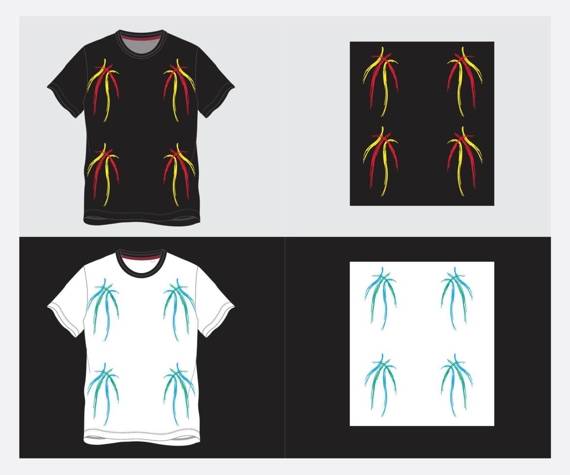 t-shirt design design med mockup vektor