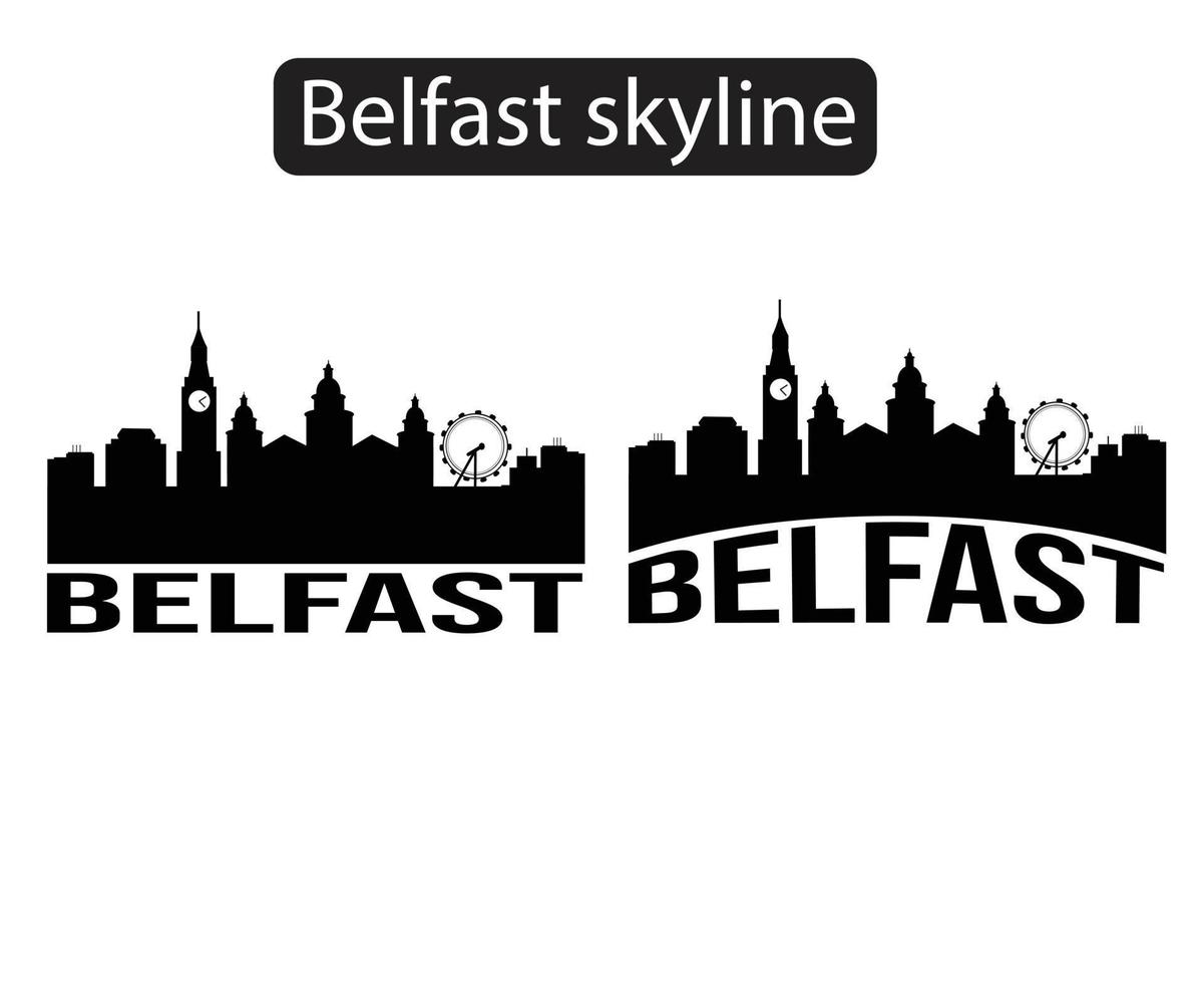 belfast city skyline siluett vektorillustration vektor