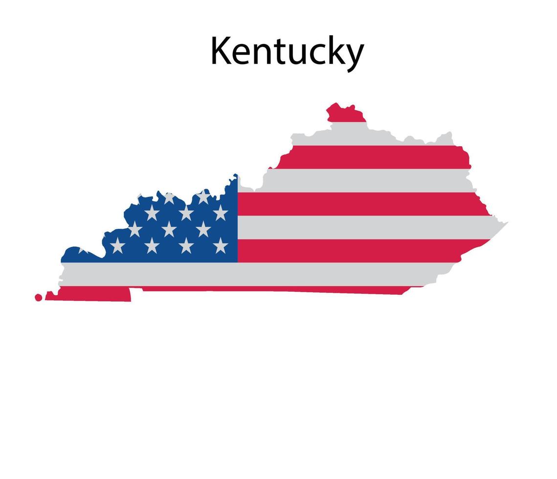 Kentucky-Kartenillustration im weißen Hintergrund vektor