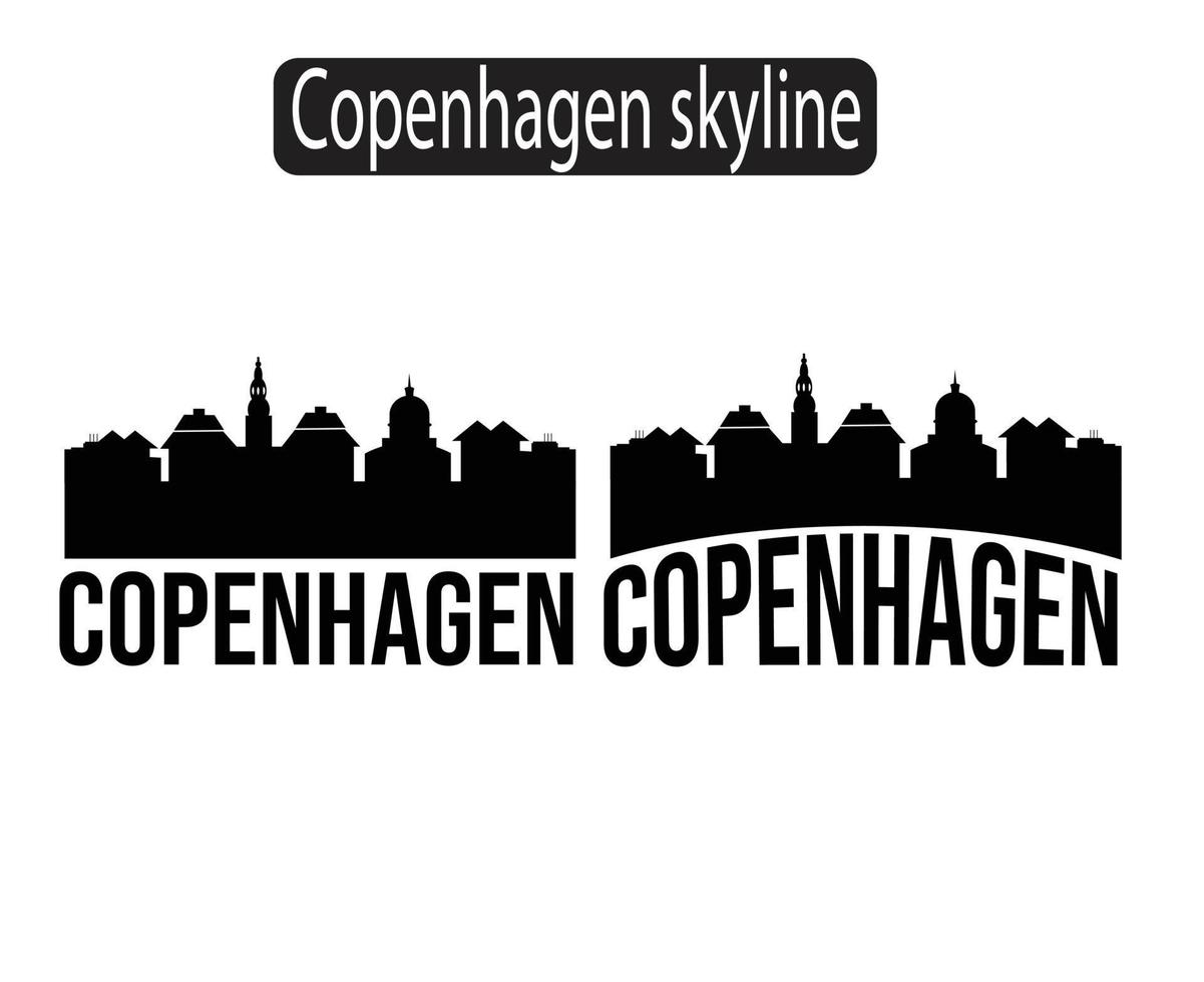 köpenhamns stadssilhuett silhuett vektorillustration vektor