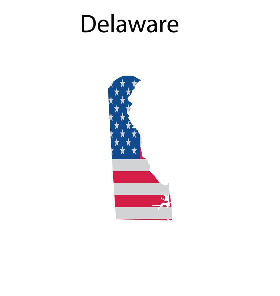 Delaware-Kartenillustration im weißen Hintergrund vektor