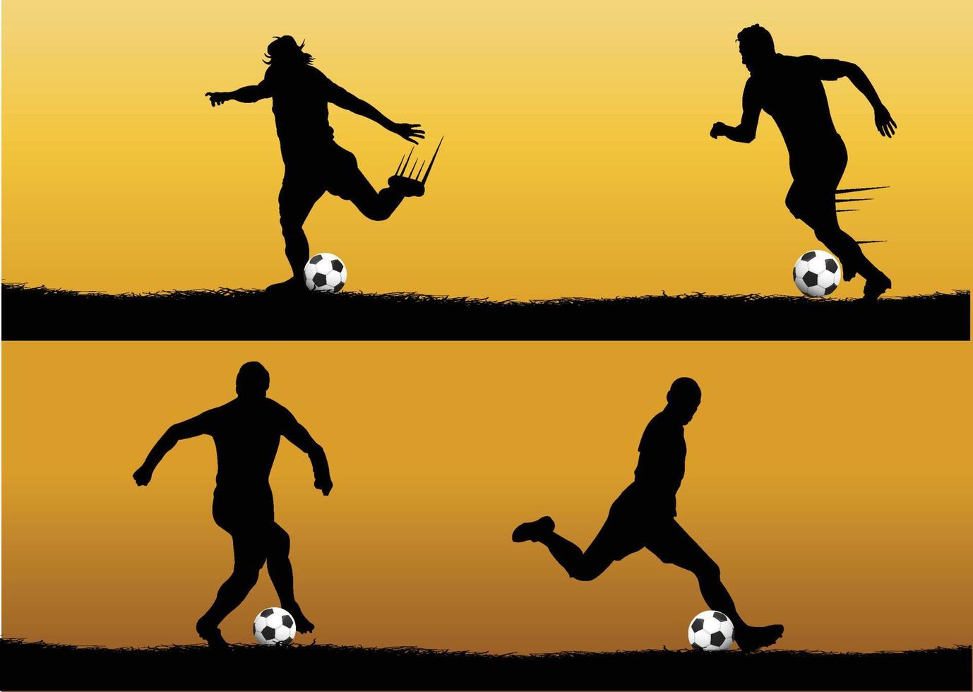 Fußball-Hintergrund-Spieler-Symbole Splash-Silhouette-Design vektor