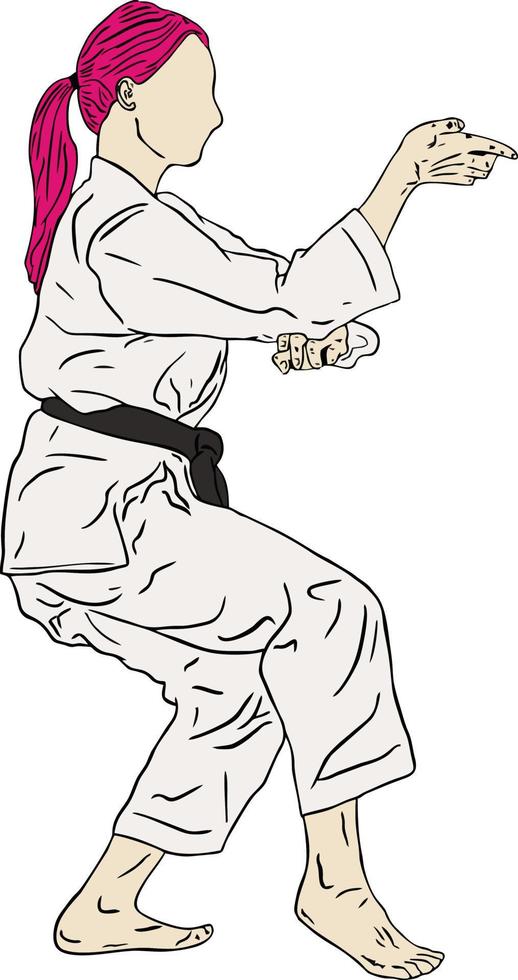 taekwondo vektor kick pose och teknik