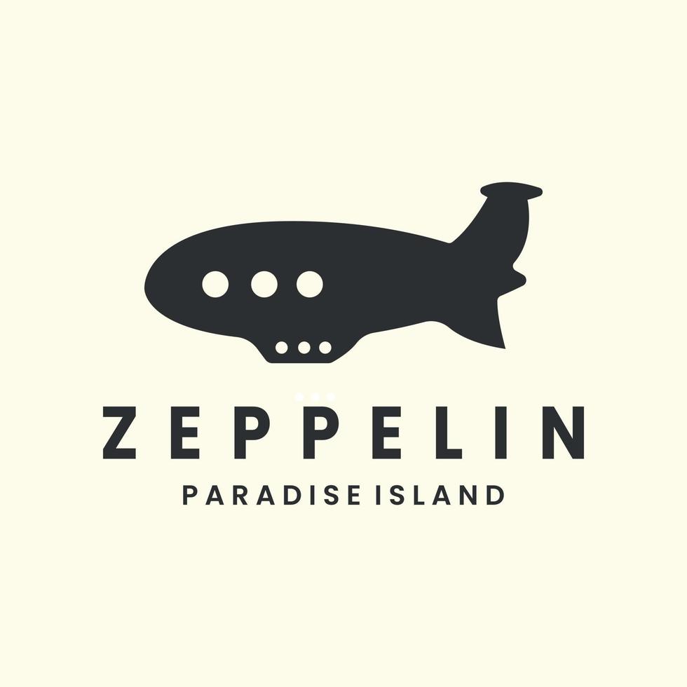 Luftschiff mit Logo-Icon-Template-Design im Vintage-Stil. Zeppelin, Ballon, Zeppelin, Vektorillustration vektor