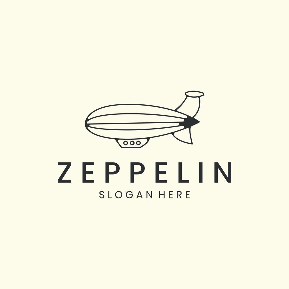 Blimp mit linearem Logo-Icon-Template-Design. Luftschiff, Ballon, Zeppelin, Vektorillustration vektor