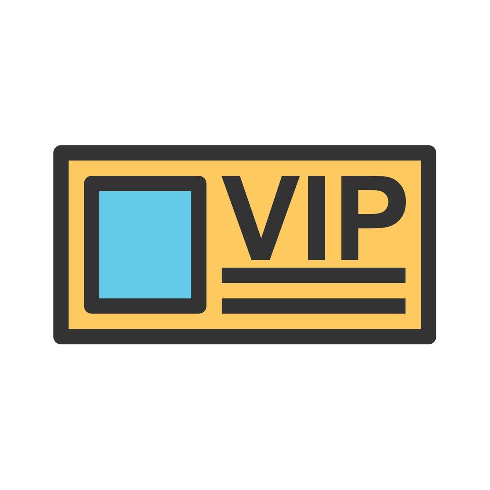 VIP-Karte gefülltes Liniensymbol vektor