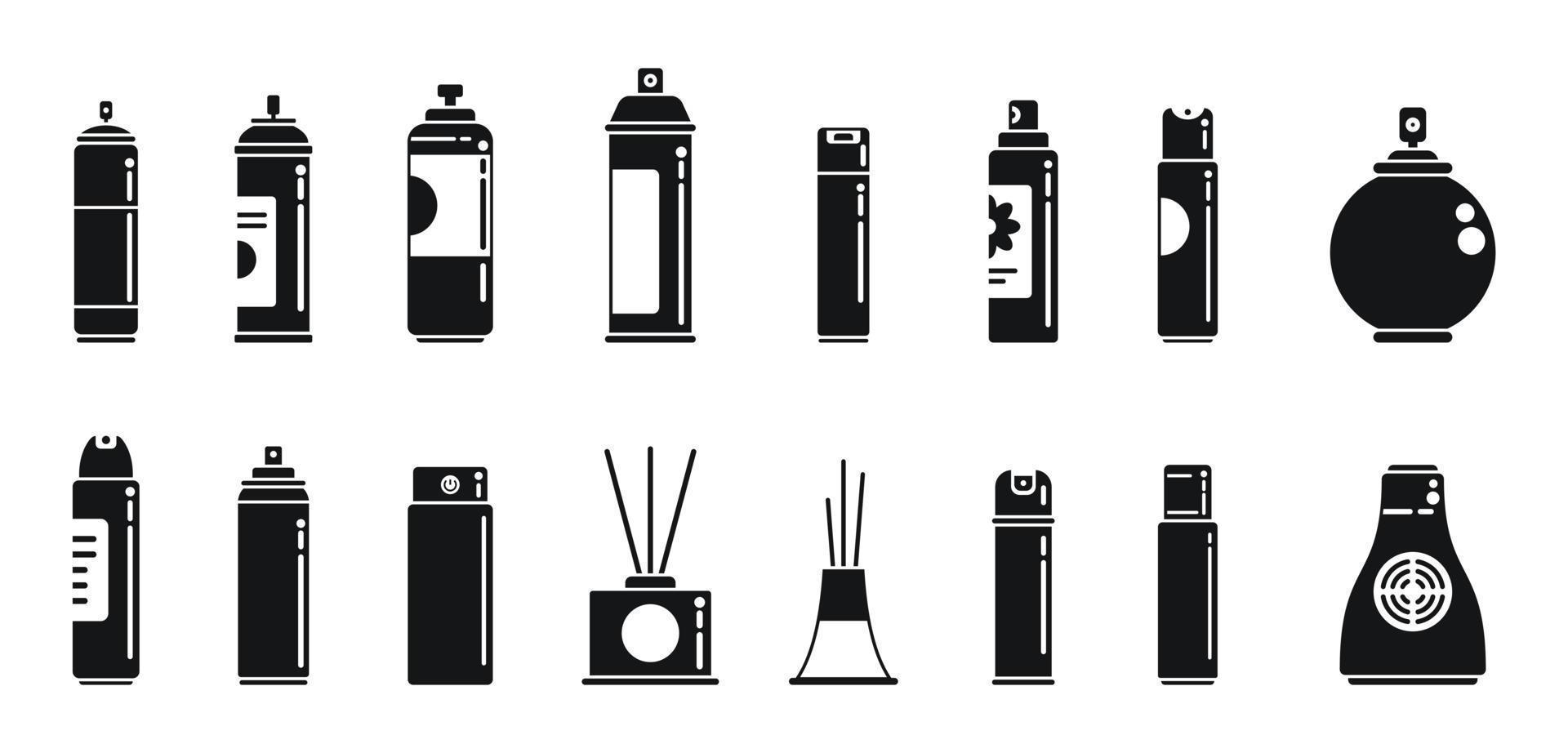 Lufterfrischer-Symbole setzen einfachen Vektor. automatisch atmen vektor