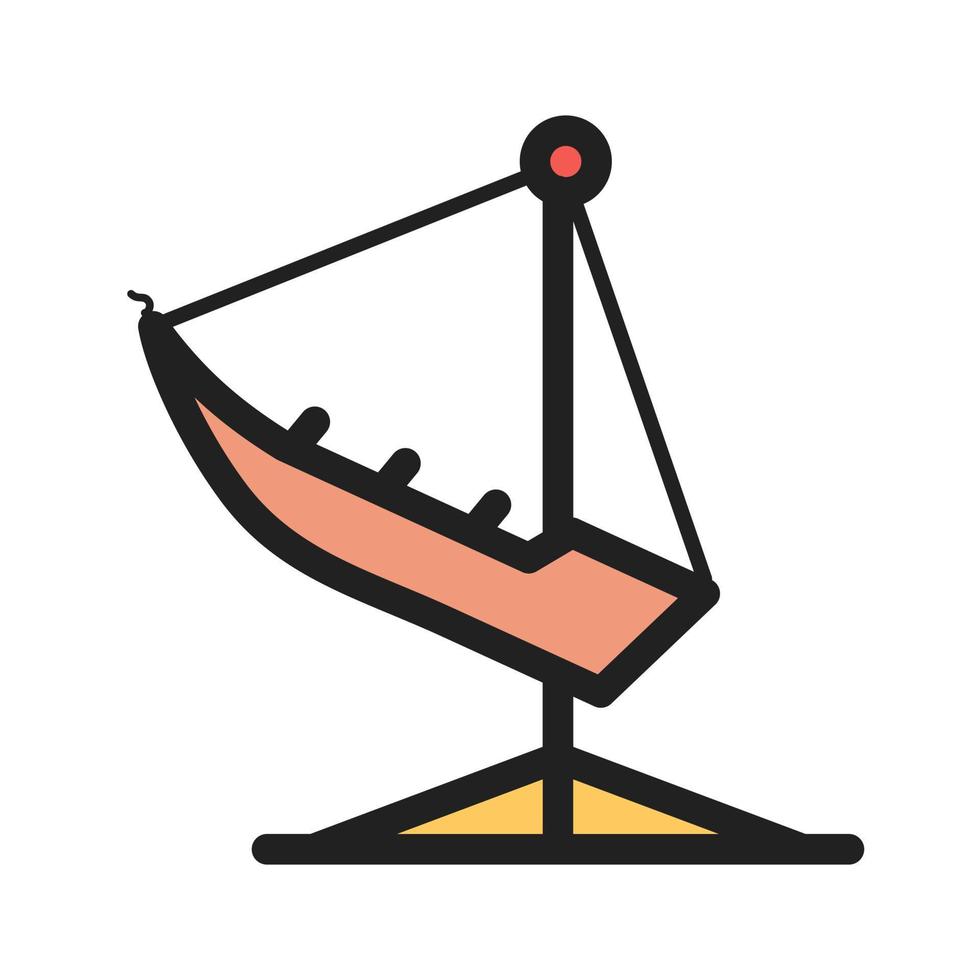 Bootsschaukel gefülltes Liniensymbol vektor