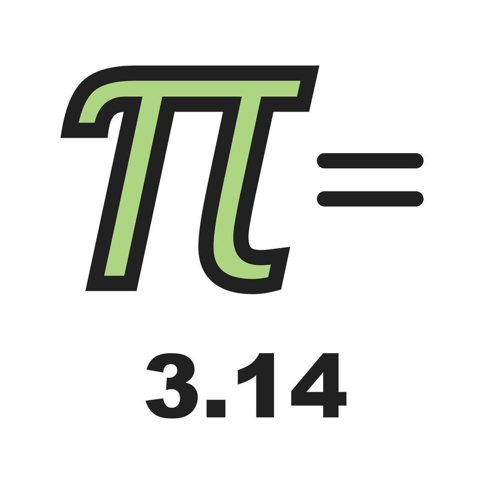 värdet för pi-fylld linjeikon vektor