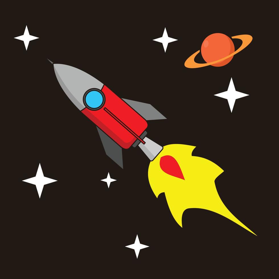 Raketen-Weltraum-Cartoon-Vektor-Design vektor