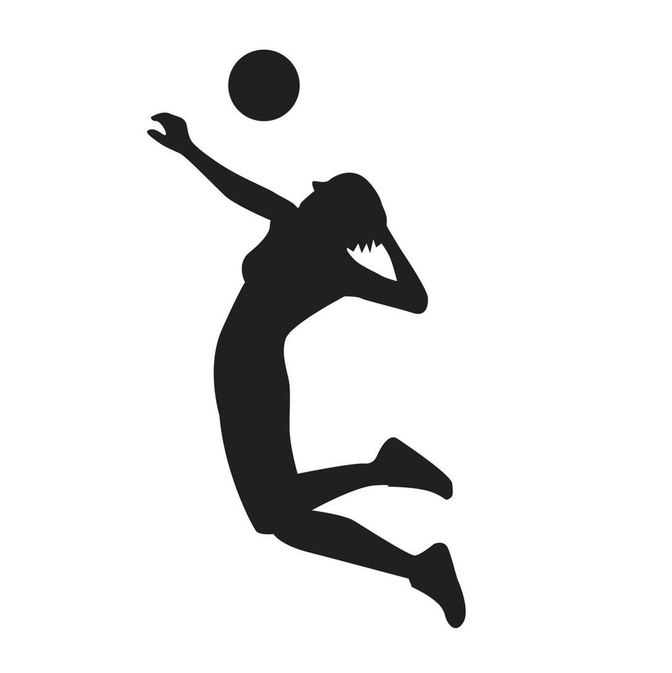 kvinna volleyboll sport silhuett vektor design