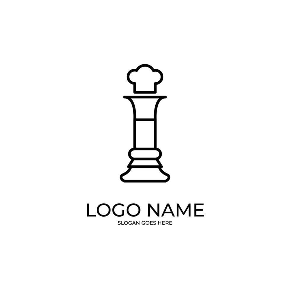 schack strategi kock kung restaurang logotyp vektor