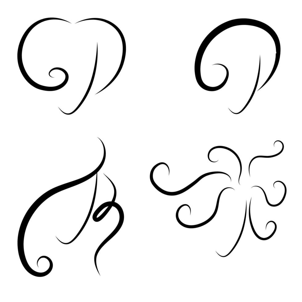 grafiska teckningar av frisyrer för kort och långt hår. curling och styling av hår. vektor