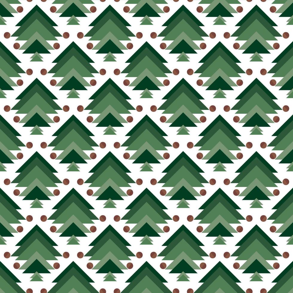 Nahtloser Hintergrund mit Weihnachtsbaum und Christbaumschmuck, Girlande. Weihnachten. Neujahr. vektor
