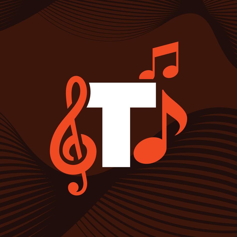 t-logo des musikalphabets vektor