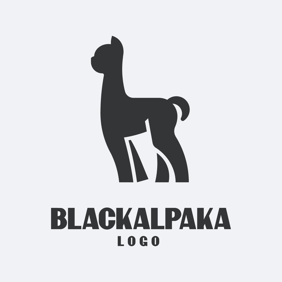 schwarzes Alpaka-Logo vektor