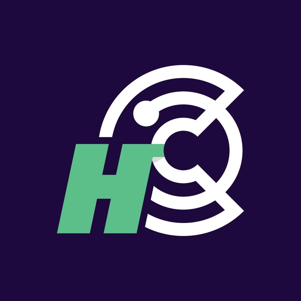 Alphabet h Krypto-Logo vektor