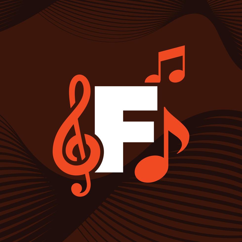 musik alfabet f logotyp vektor
