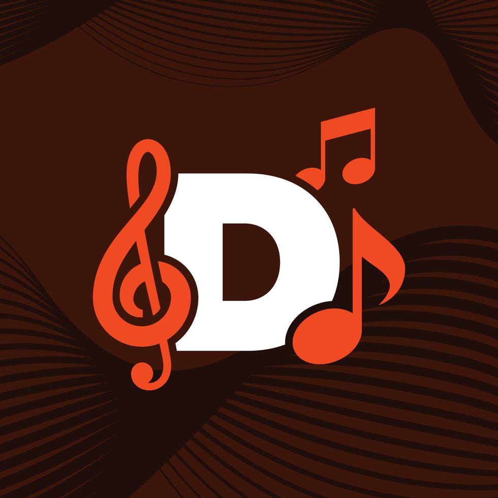 musik alfabetet d logotyp vektor
