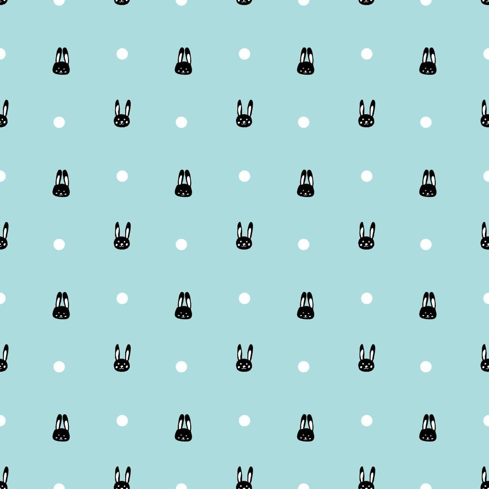 seamless mönster med söt kanin ansikte. vektor