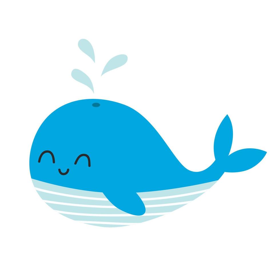 süßer Blauwal. vektor kindliche illustration