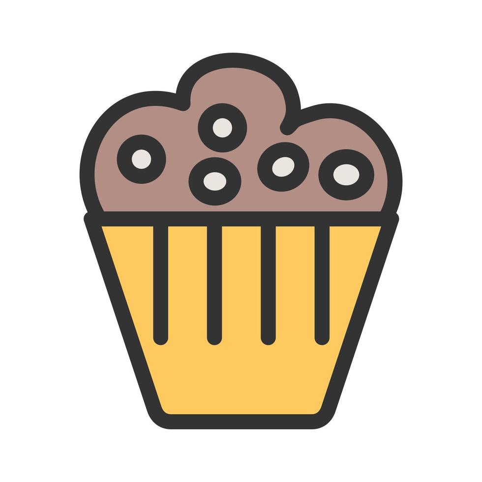 Cupcake gefülltes Liniensymbol vektor