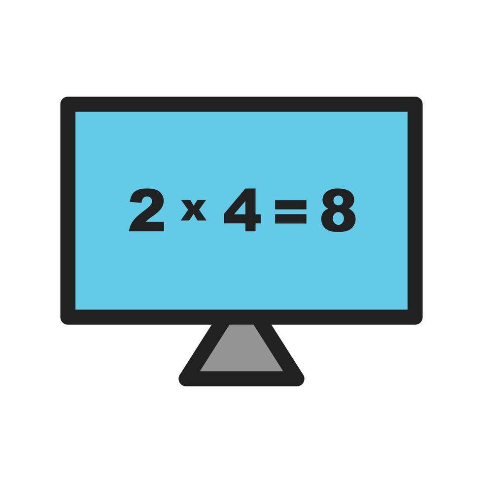 mathematik im computer gefülltes liniensymbol vektor