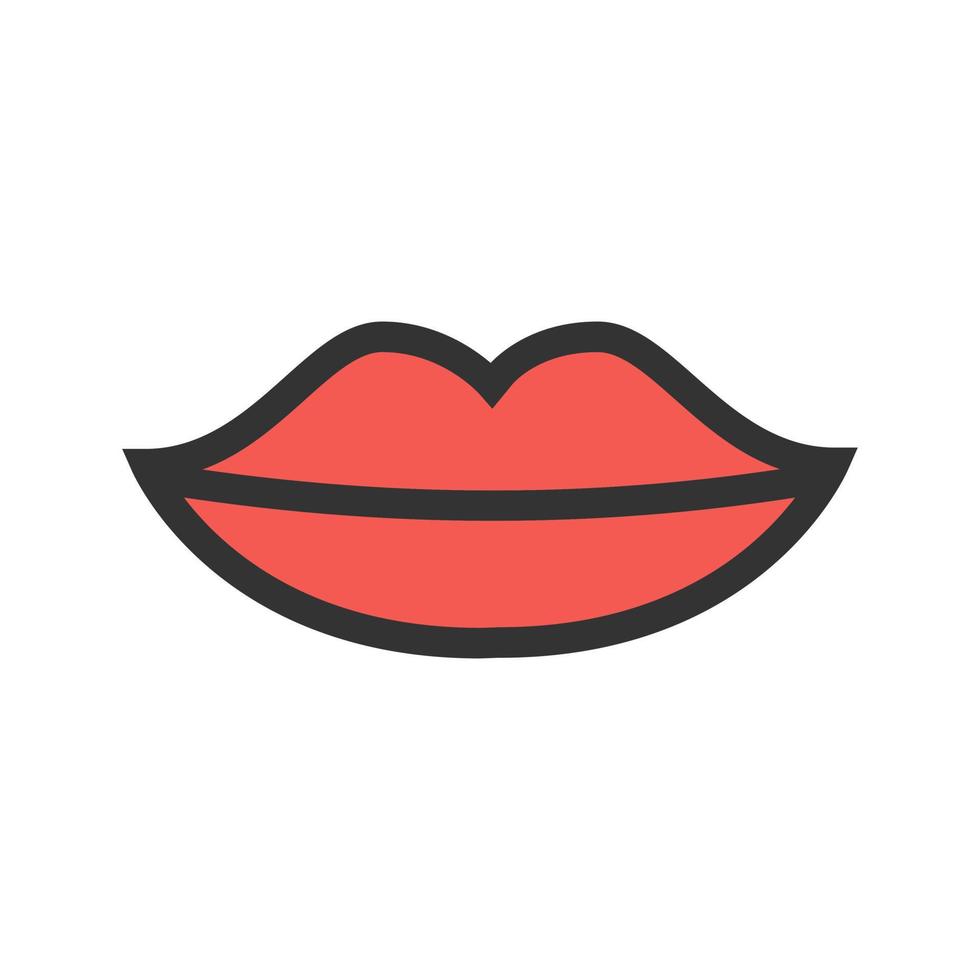 Lippen gefülltes Liniensymbol vektor