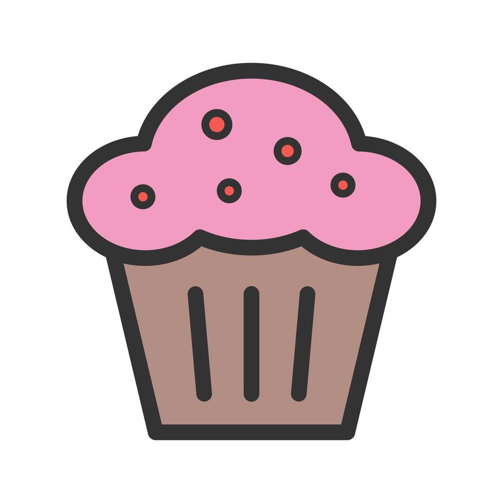 muffins fylld linje ikon vektor