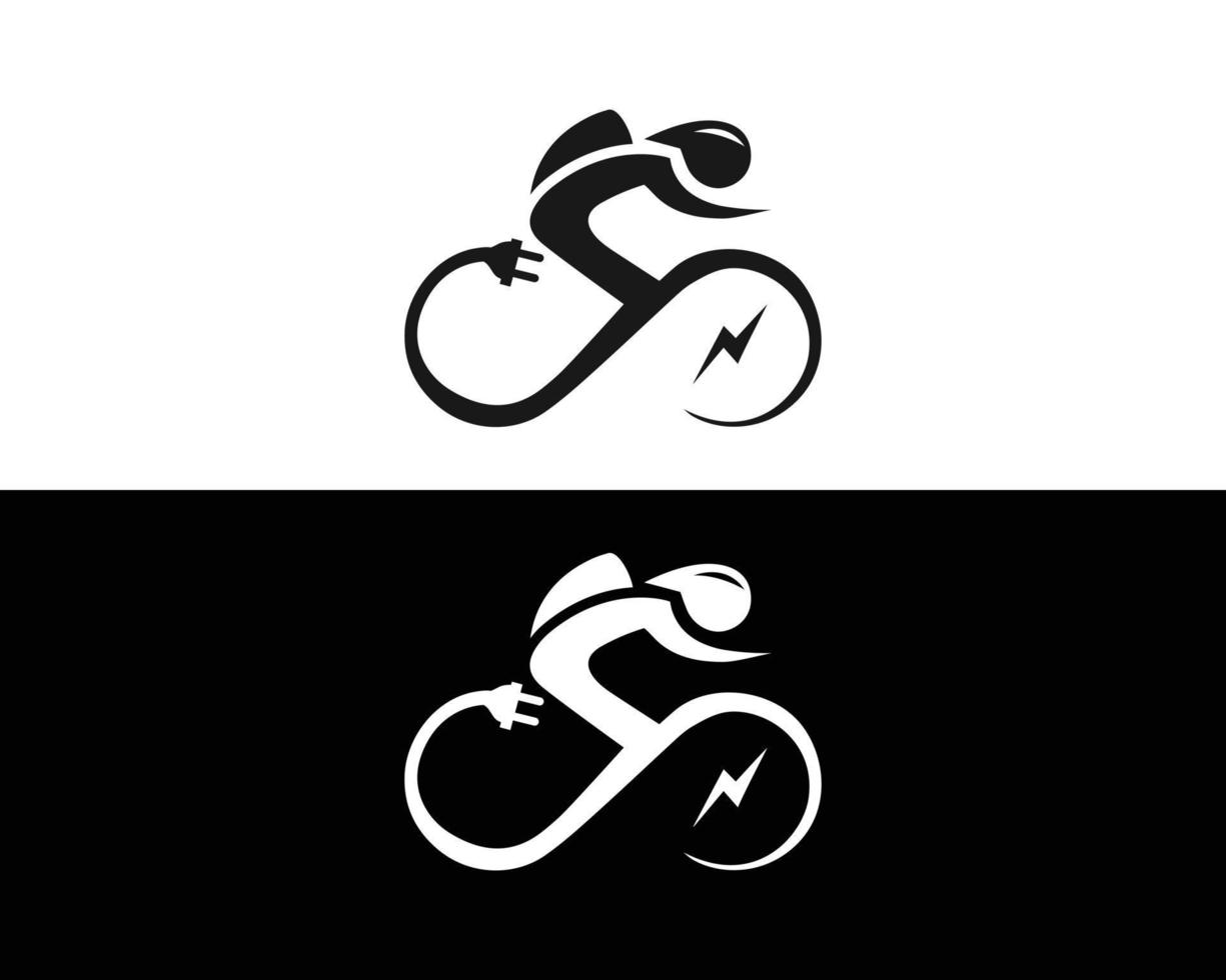 elektrisk cykel logotyp och ikon design vektor mall.