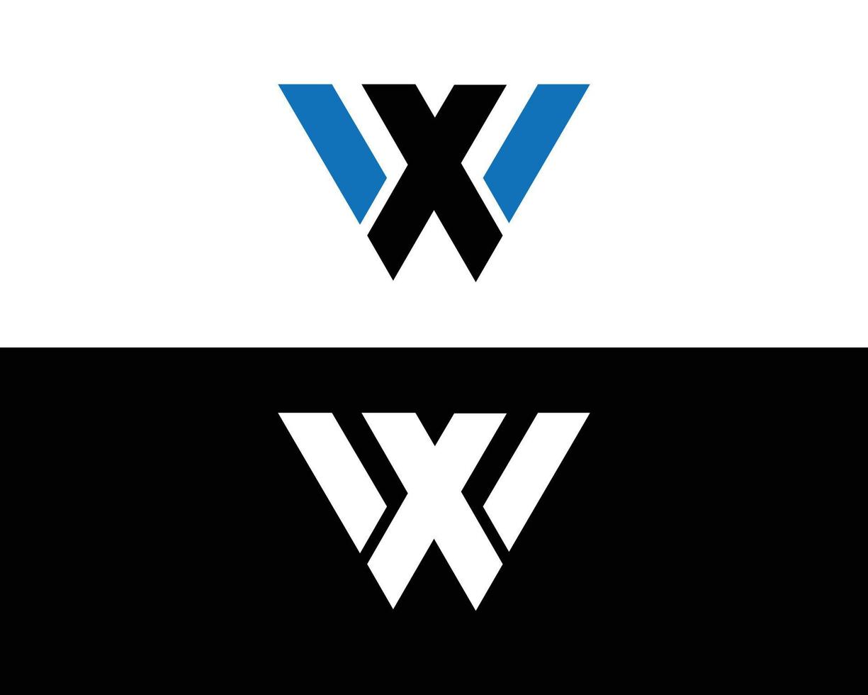 wx- oder xw-Buchstaben-Logo-Design-Vektorvorlage. vektor