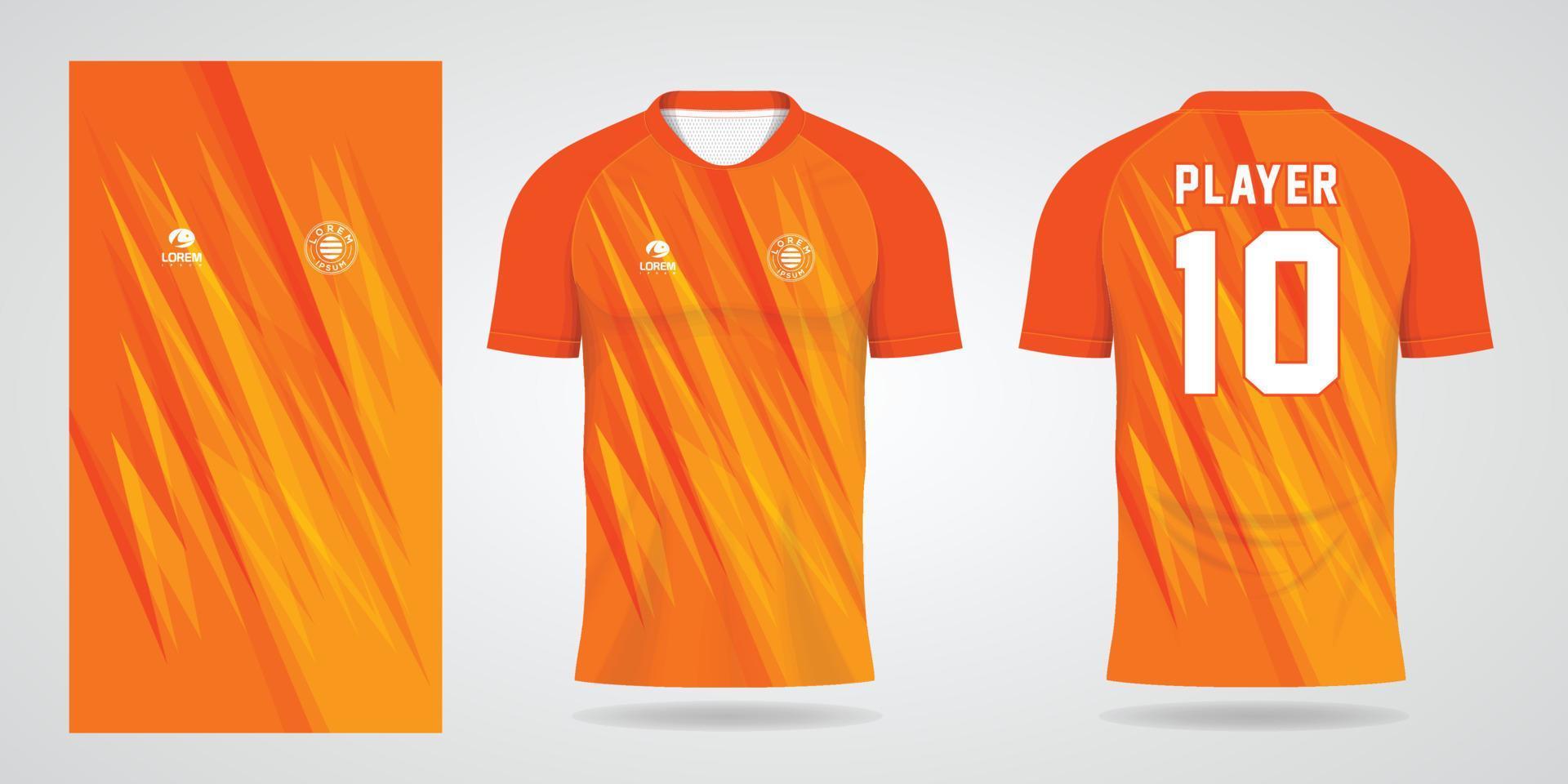 orange fotbollströja sport designmall vektor