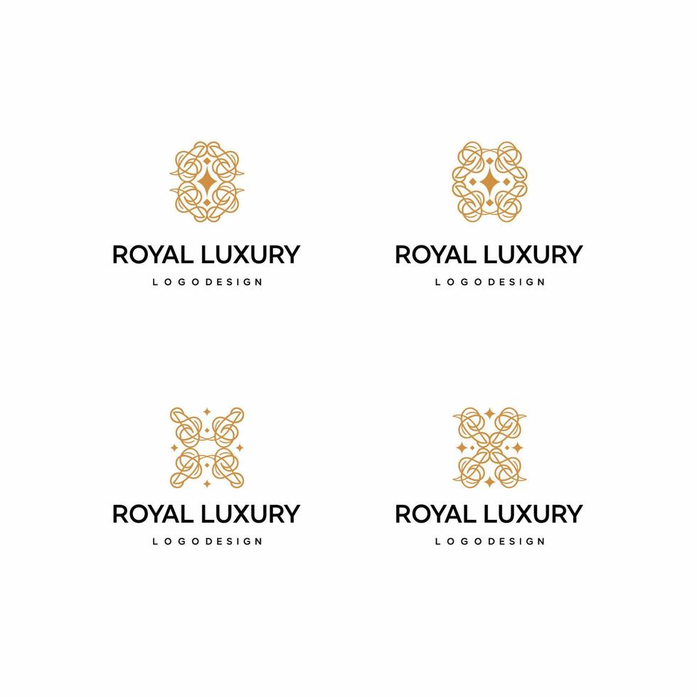 elegant logotypdesign med lyxtema och guldfärg vektor