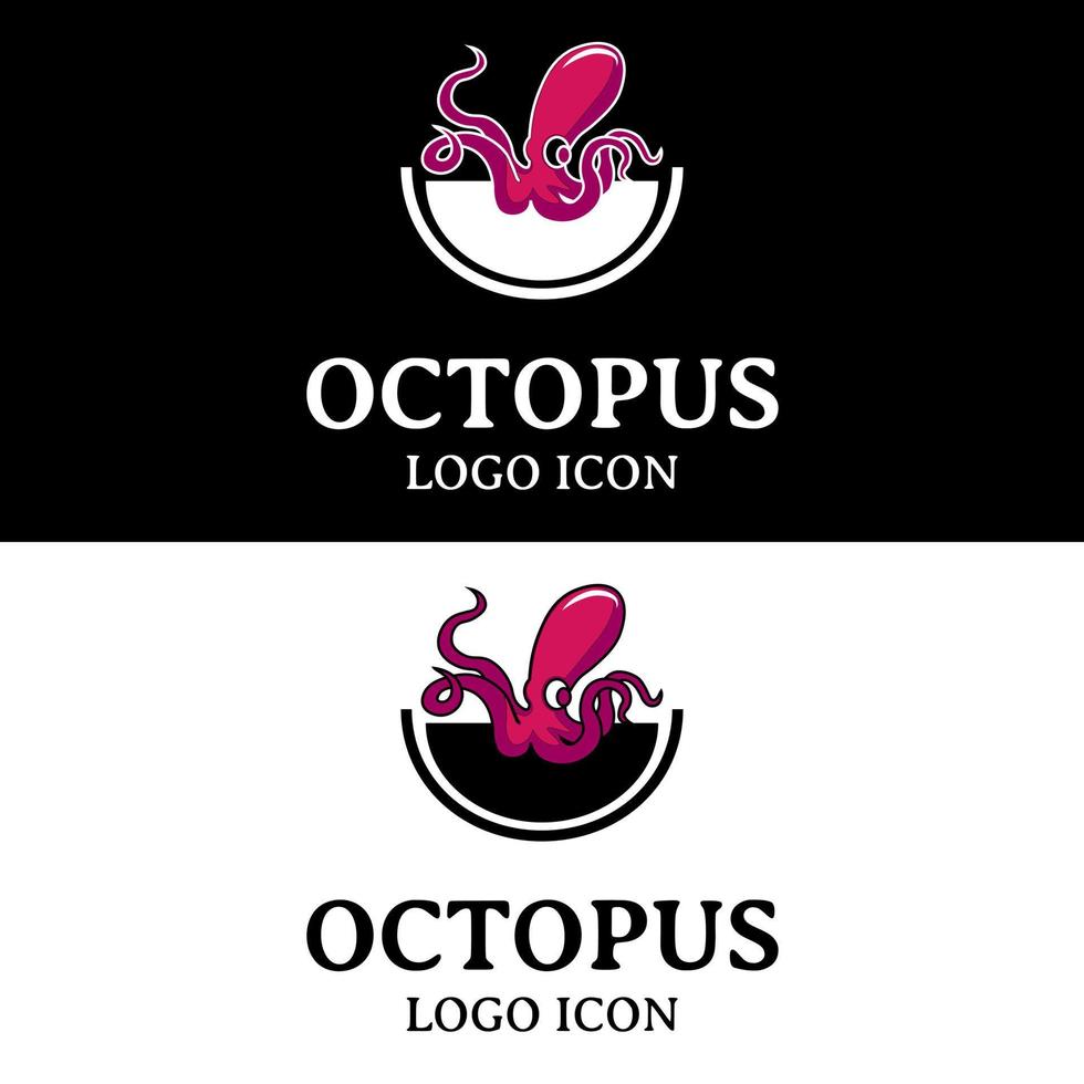 Dumbo-Oktopus in einer Schüssel-Silhouette für Retro-Vintage-Cartoon-Meeresfrüchte-Restaurant-Logo-Design vektor