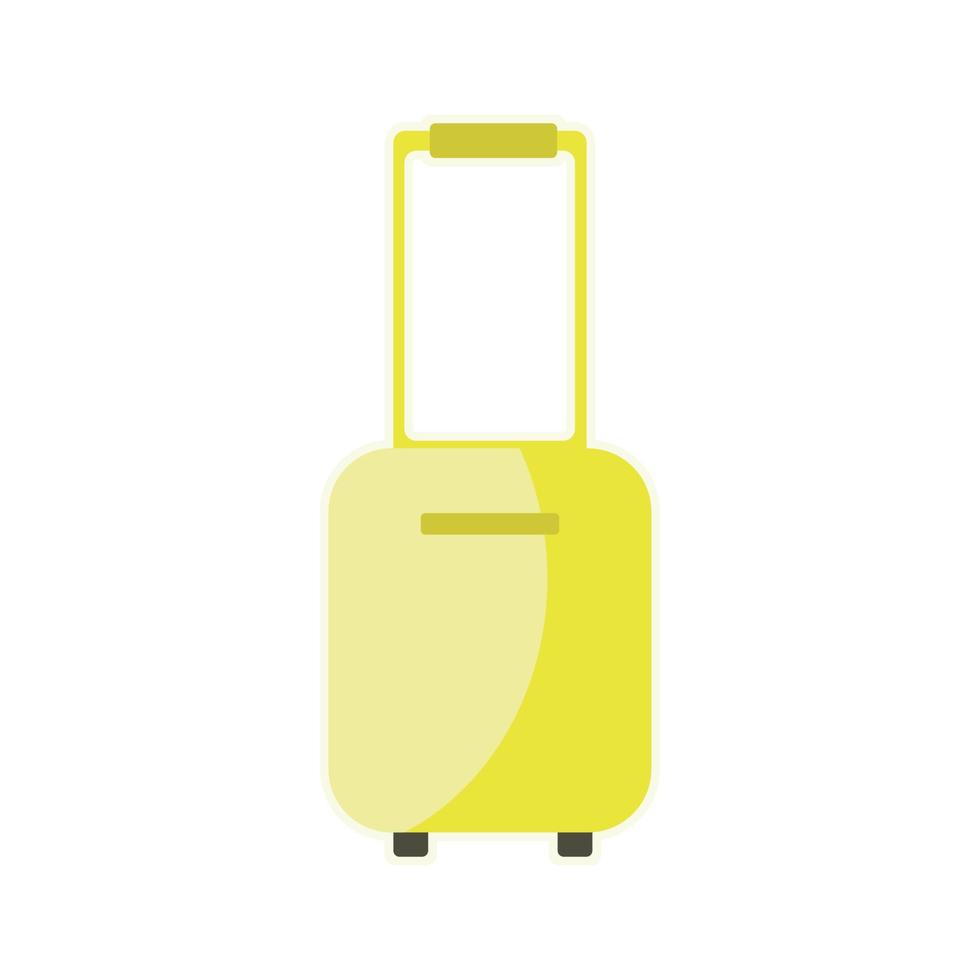 bild av en gul resväska på hjul vektor
