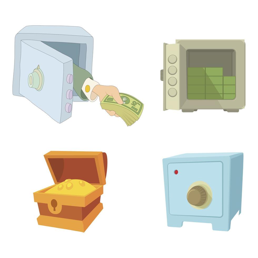 sicheres Icon-Set, Cartoon-Stil vektor