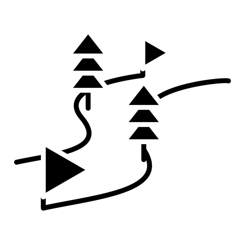 Glyphen-Symbole für Snowboard-Rennen vektor