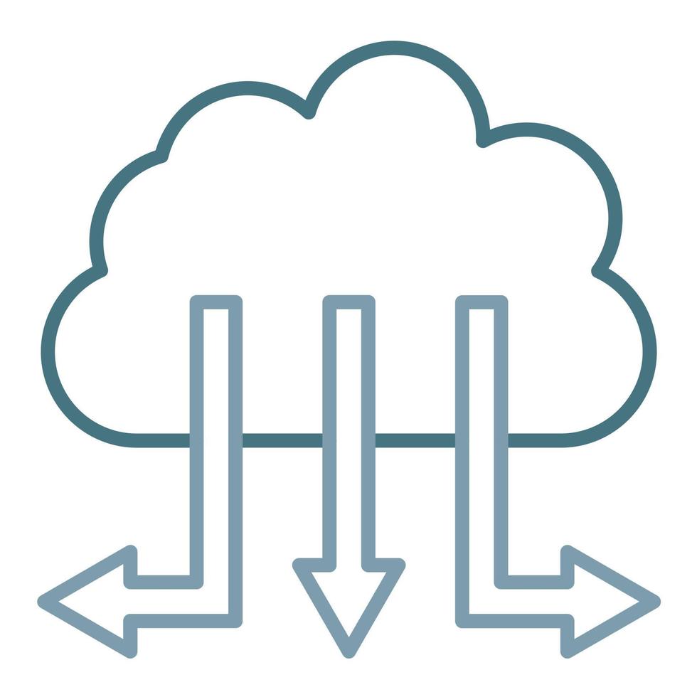 Cloud-Verteilungslinie zweifarbiges Symbol vektor