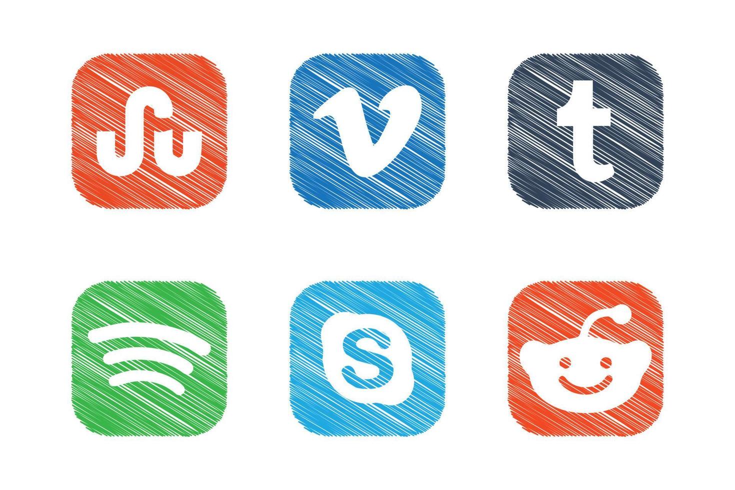 Set der beliebtesten Social-Media-Symbole vektor
