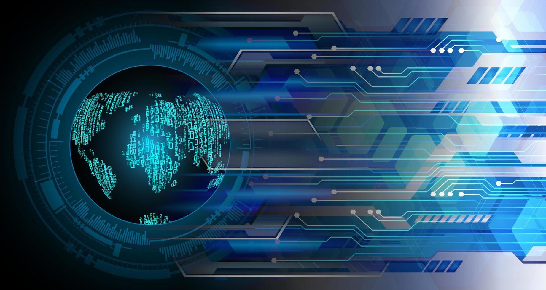Zukunftstechnologie für xworld-Binärplatinen, Hintergrund des blauen Hud-Cybersicherheitskonzepts vektor