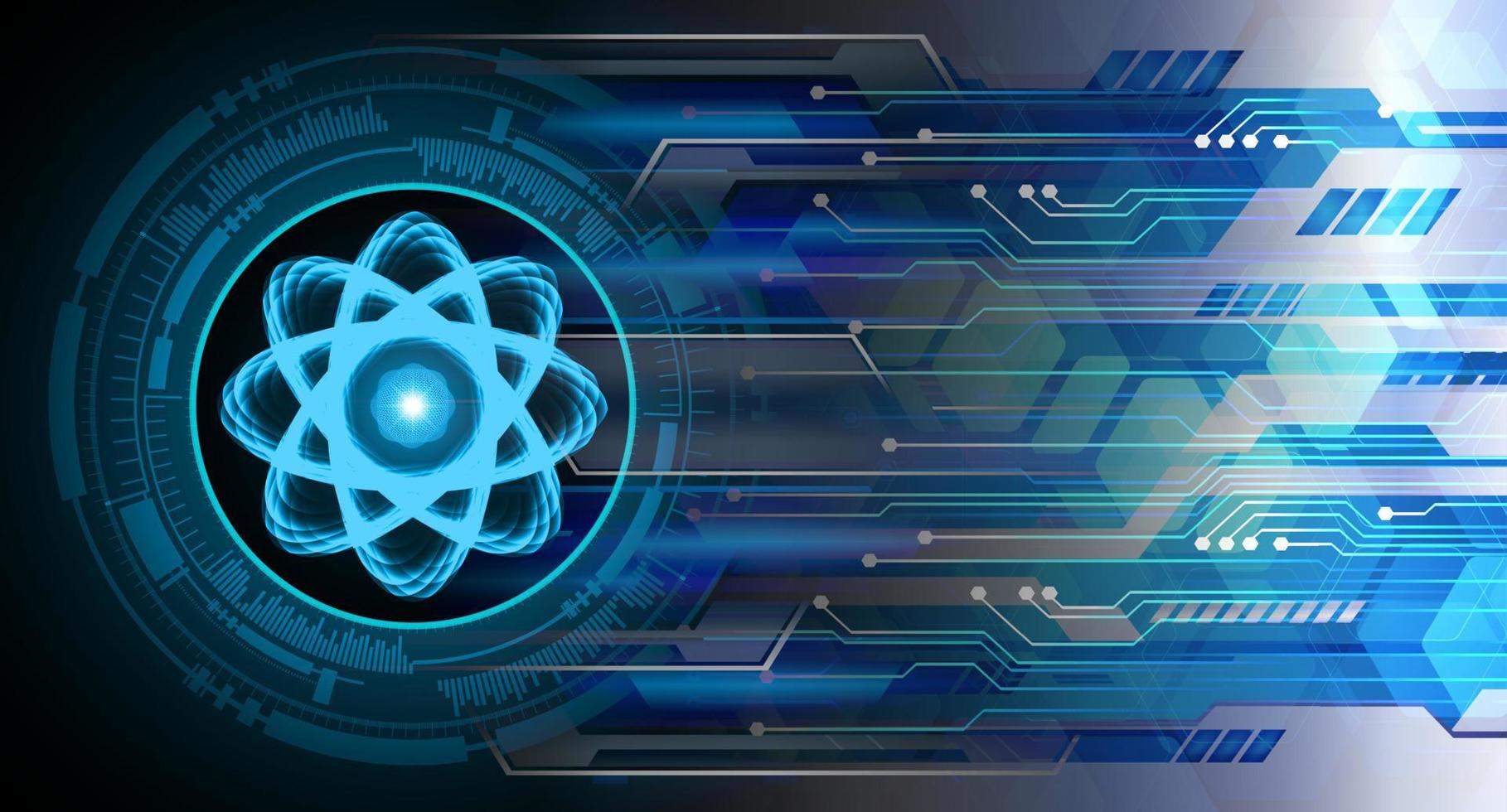 dunkelblau leuchtendes Atomschema. Illustration. abstrakter Technologiehintergrund für Computergrafik vektor