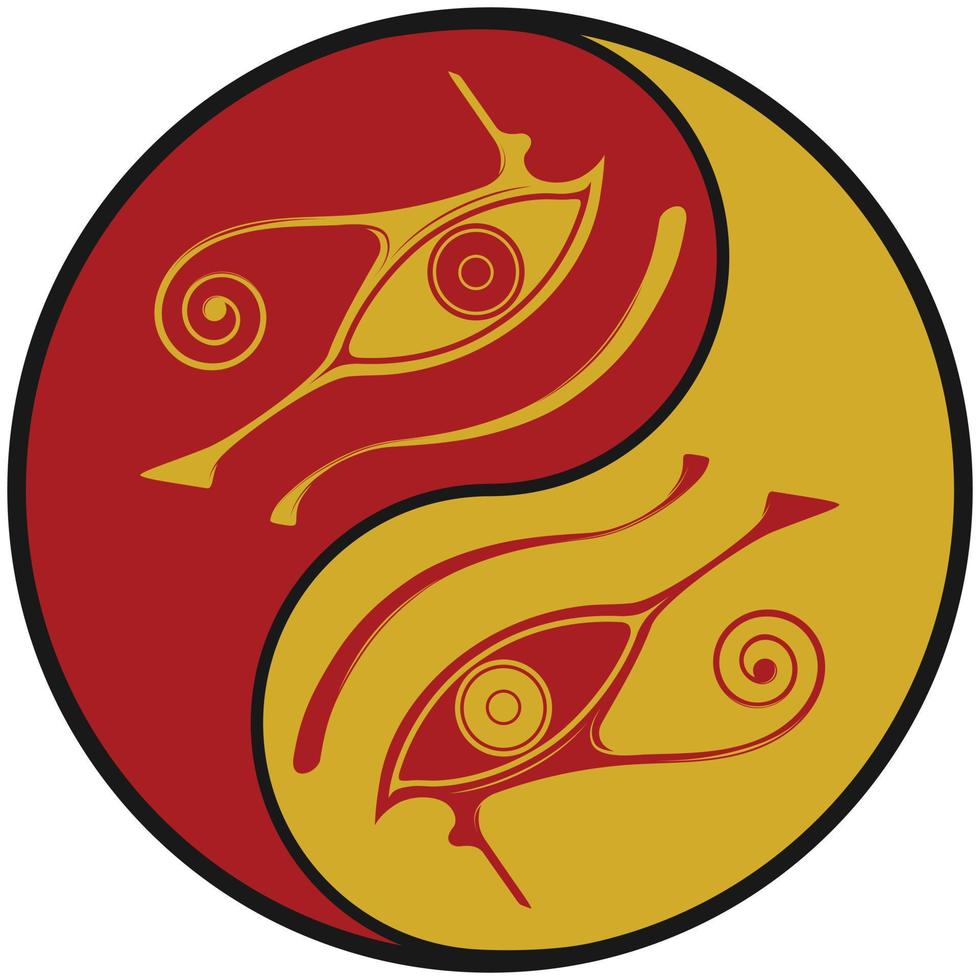 Vektordesign des Auges des Horus im Yin-Yang-Symbol vektor