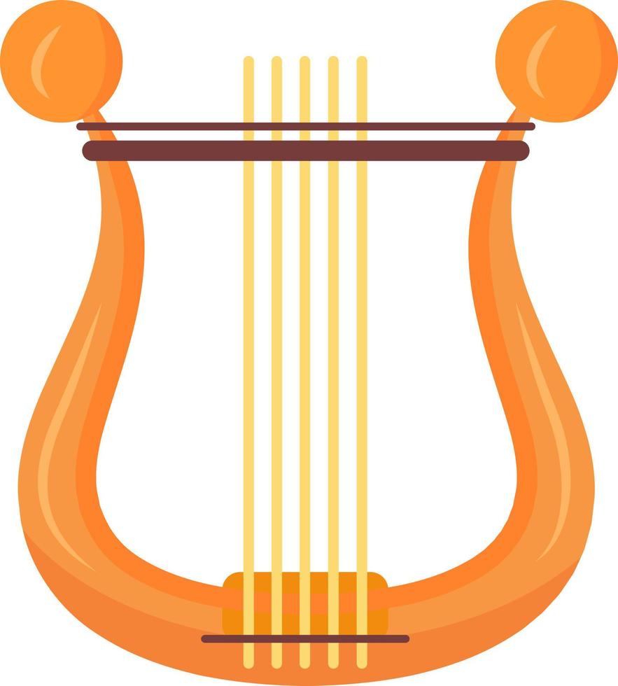 Gold-Cithara halbflaches Farbvektorobjekt vektor