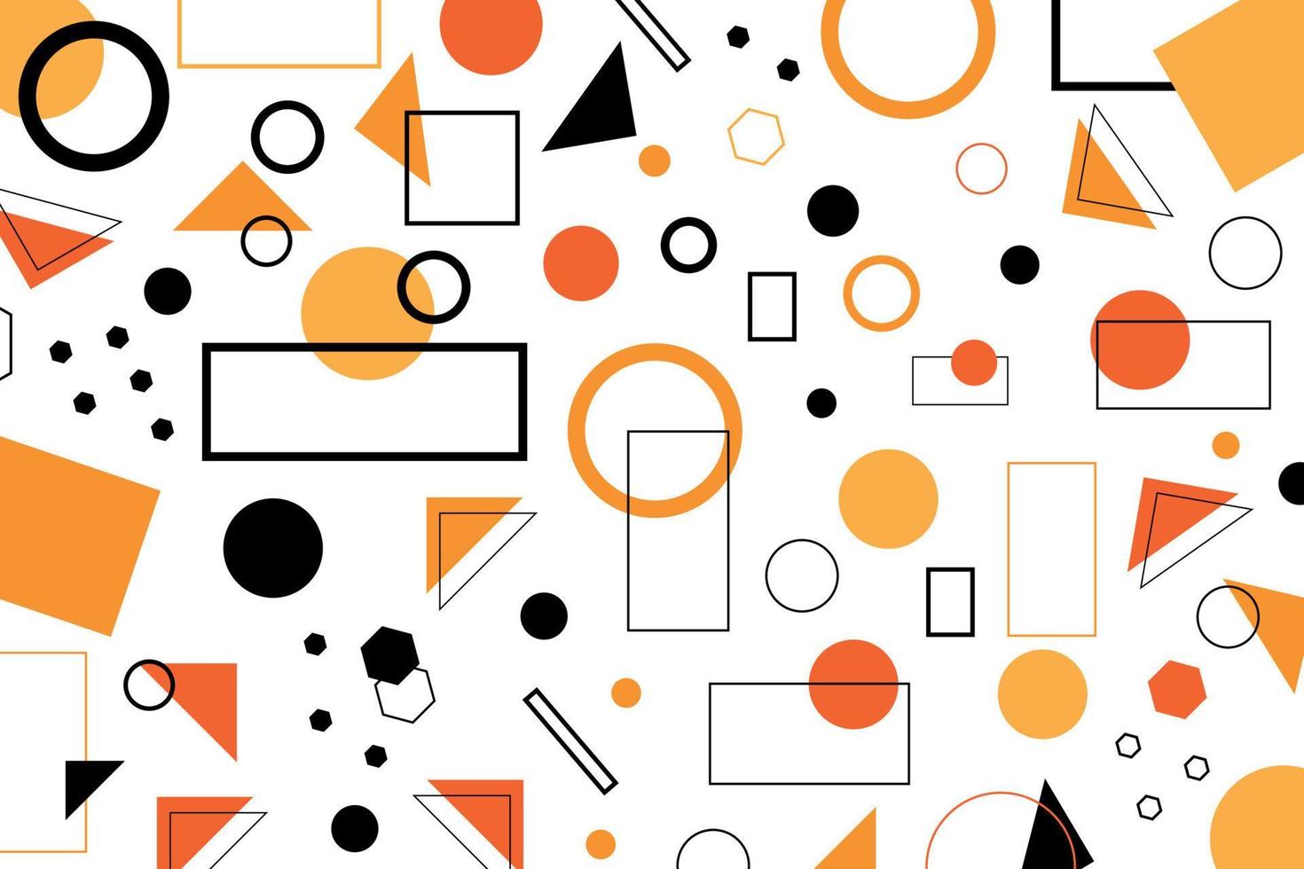 bakgrund med geometriska former i orange och svarta färger vektor